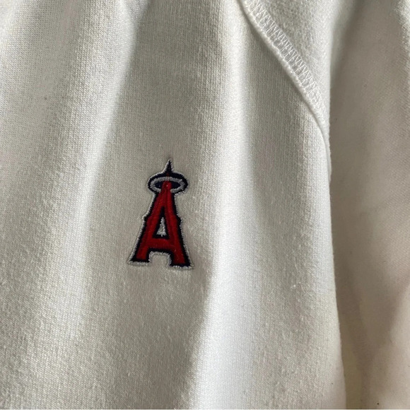 Vintage Baseball Anaheim ANGELS White 1/4 Zip Pullover Sweater Size M - Picture 8 of 16